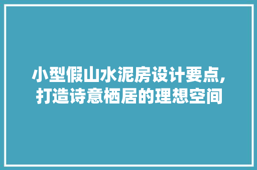 小型假山水泥房设计要点,打造诗意栖居的理想空间