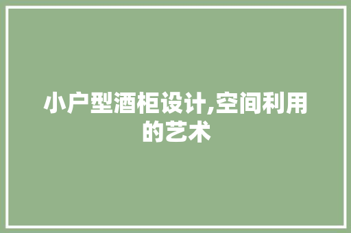 小户型酒柜设计,空间利用的艺术