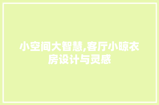 小空间大智慧,客厅小晾衣房设计与灵感