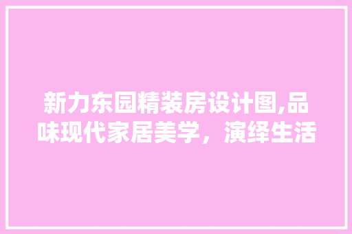 新力东园精装房设计图,品味现代家居美学，演绎生活新篇章