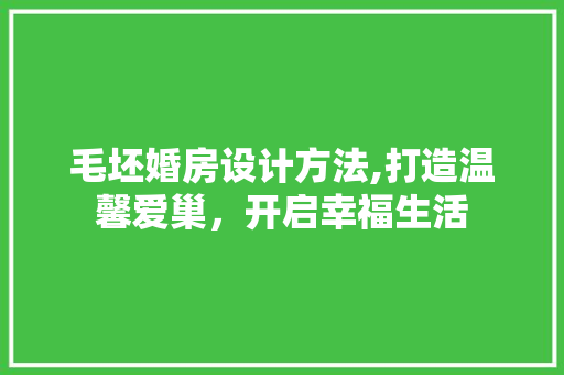 毛坯婚房设计方法,打造温馨爱巢，开启幸福生活
