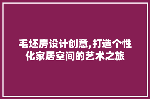 毛坯房设计创意,打造个性化家居空间的艺术之旅