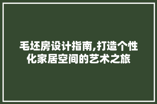 毛坯房设计指南,打造个性化家居空间的艺术之旅