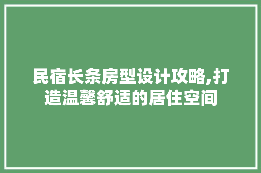 民宿长条房型设计攻略,打造温馨舒适的居住空间