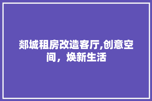 郯城租房改造客厅,创意空间，焕新生活