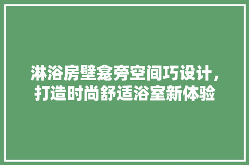 淋浴房壁龛旁空间巧设计，打造时尚舒适浴室新体验