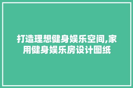 打造理想健身娱乐空间,家用健身娱乐房设计图纸