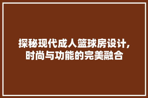 探秘现代成人篮球房设计,时尚与功能的完美融合