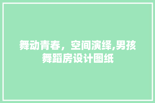 舞动青春，空间演绎,男孩舞蹈房设计图纸