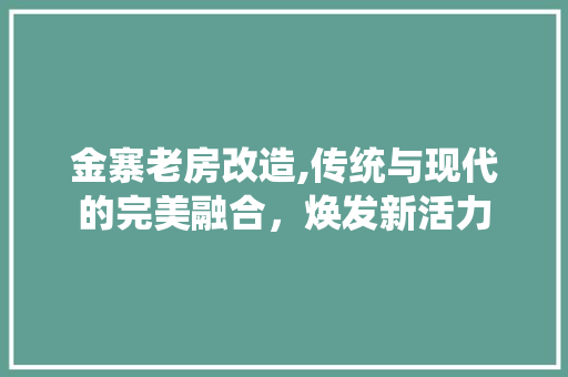 金寨老房改造,传统与现代的完美融合，焕发新活力