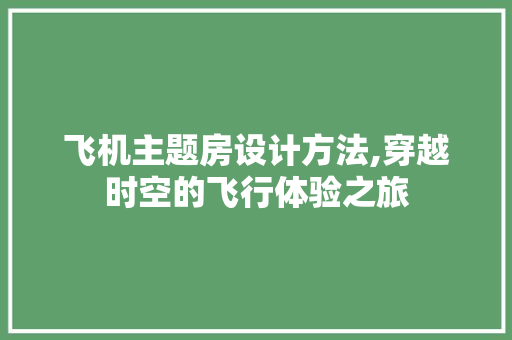 飞机主题房设计方法,穿越时空的飞行体验之旅