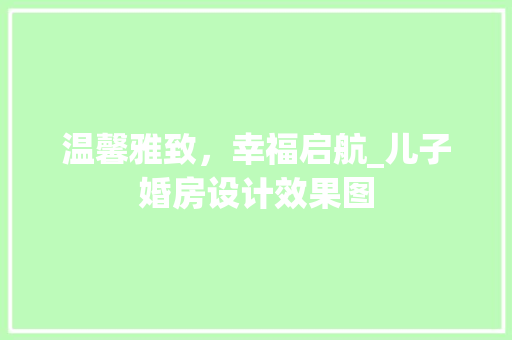 温馨雅致，幸福启航_儿子婚房设计效果图