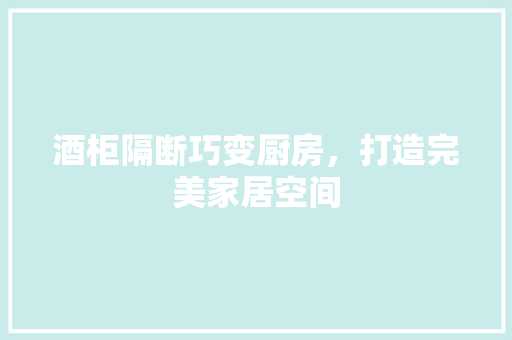 酒柜隔断巧变厨房，打造完美家居空间