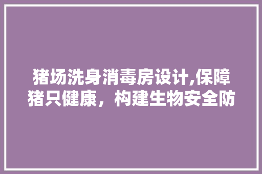 猪场洗身消毒房设计,保障猪只健康，构建生物安全防线