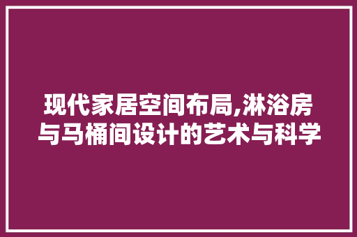 现代家居空间布局,淋浴房与马桶间设计的艺术与科学
