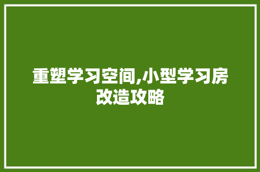 重塑学习空间,小型学习房改造攻略