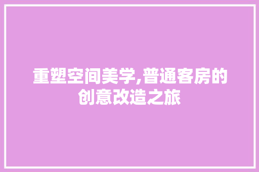 重塑空间美学,普通客房的创意改造之旅