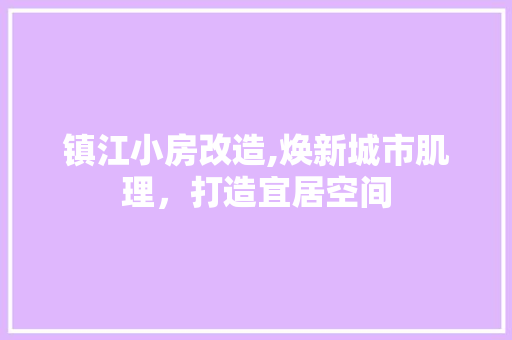 镇江小房改造,焕新城市肌理，打造宜居空间