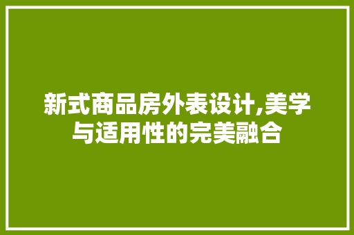 新式商品房外表设计,美学与适用性的完美融合
