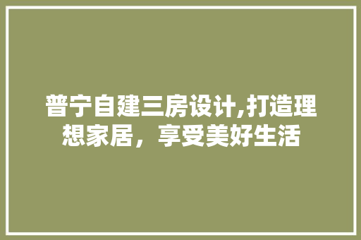 普宁自建三房设计,打造理想家居，享受美好生活