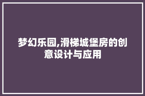 梦幻乐园,滑梯城堡房的创意设计与应用