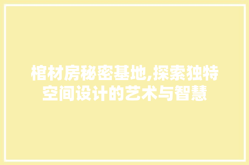 棺材房秘密基地,探索独特空间设计的艺术与智慧