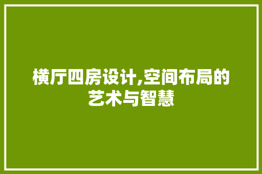 横厅四房设计,空间布局的艺术与智慧