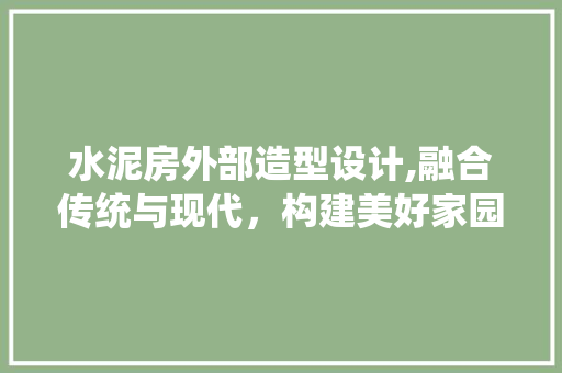 水泥房外部造型设计,融合传统与现代，构建美好家园