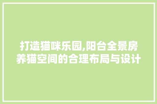 打造猫咪乐园,阳台全景房养猫空间的合理布局与设计
