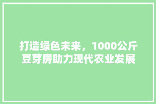 打造绿色未来，1000公斤豆芽房助力现代农业发展