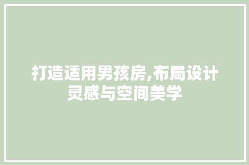 打造适用男孩房,布局设计灵感与空间美学