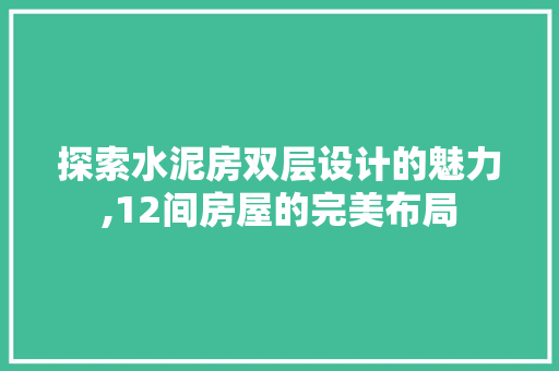 探索水泥房双层设计的魅力,12间房屋的完美布局