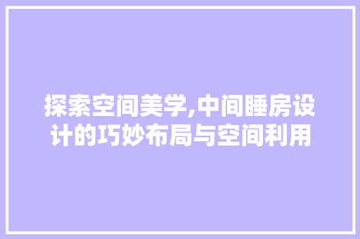 探索空间美学,中间睡房设计的巧妙布局与空间利用