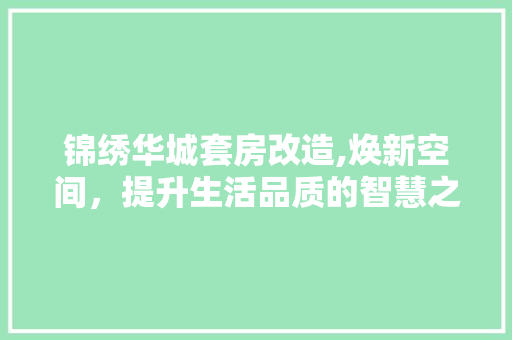 锦绣华城套房改造,焕新空间，提升生活品质的智慧之路
