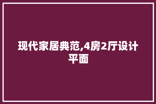 现代家居典范,4房2厅设计平面