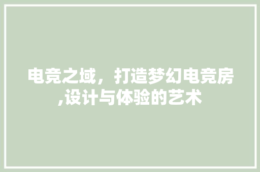 电竞之域，打造梦幻电竞房,设计与体验的艺术
