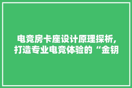 电竞房卡座设计原理探析,打造专业电竞体验的“金钥匙”
