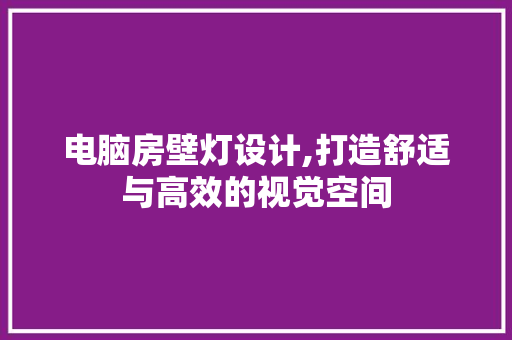 电脑房壁灯设计,打造舒适与高效的视觉空间