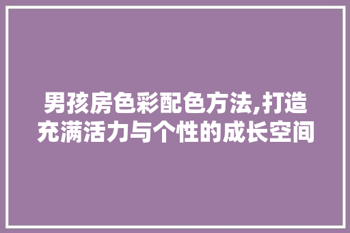 男孩房色彩配色方法,打造充满活力与个性的成长空间