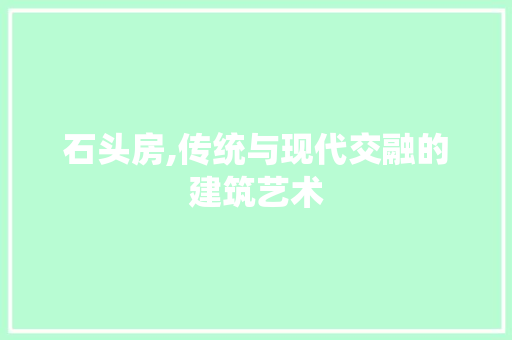 石头房,传统与现代交融的建筑艺术