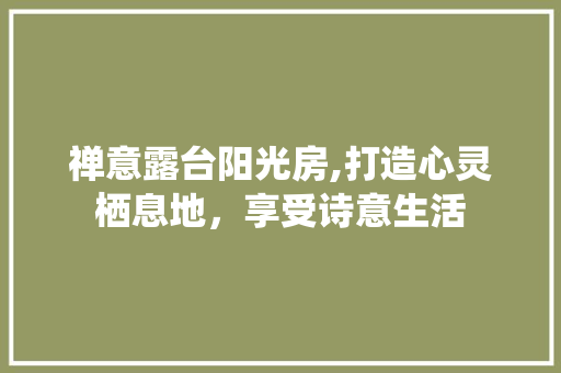 禅意露台阳光房,打造心灵栖息地，享受诗意生活