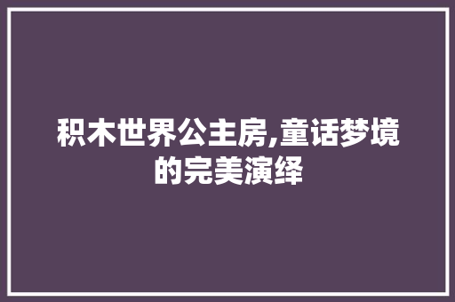 积木世界公主房,童话梦境的完美演绎