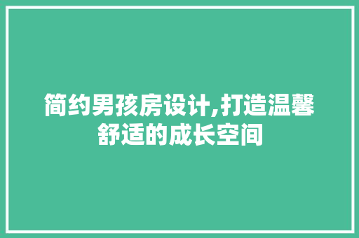简约男孩房设计,打造温馨舒适的成长空间