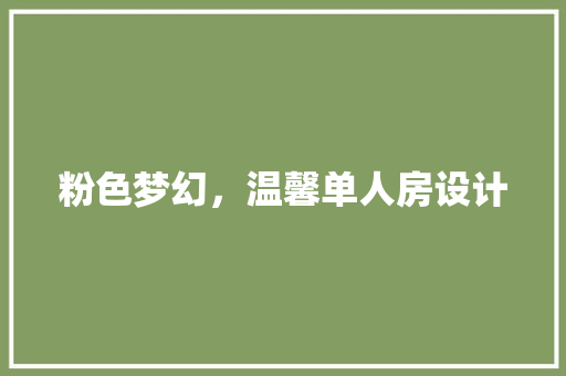 粉色梦幻，温馨单人房设计