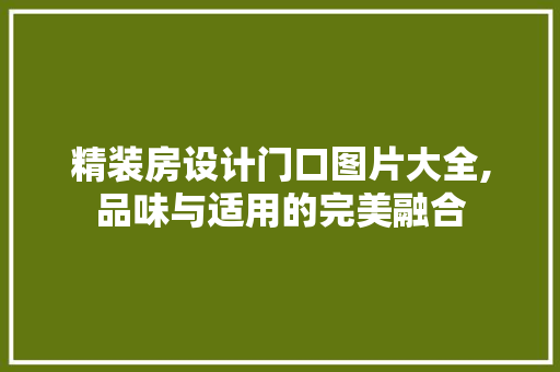 精装房设计门口图片大全,品味与适用的完美融合