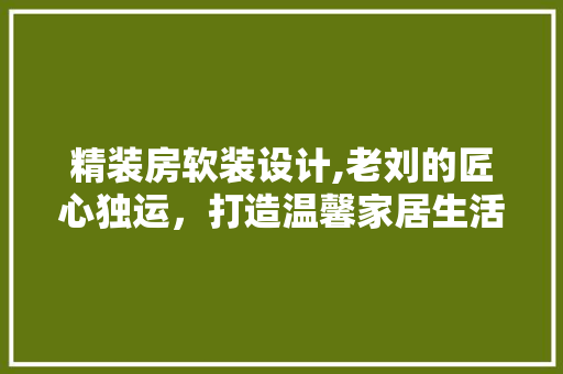 精装房软装设计,老刘的匠心独运，打造温馨家居生活