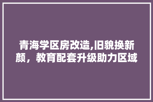 青海学区房改造,旧貌换新颜，教育配套升级助力区域发展