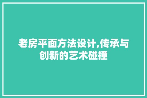 老房平面方法设计,传承与创新的艺术碰撞