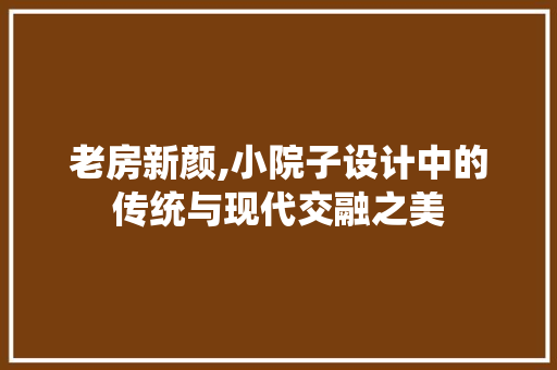 老房新颜,小院子设计中的传统与现代交融之美