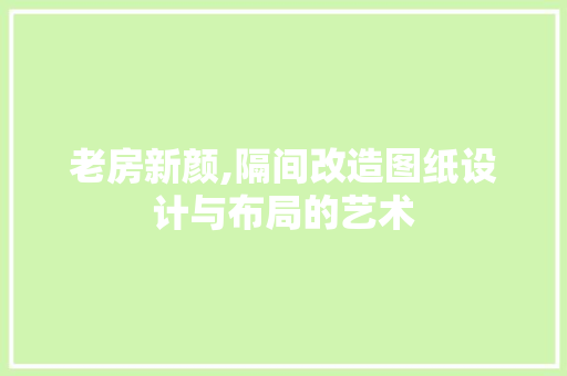 老房新颜,隔间改造图纸设计与布局的艺术